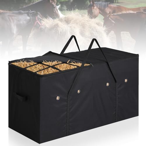 Aliceset Heuballen-Tasche, 111,8 x 45,7 x 55,9 cm, extra große Heuballen-Aufbewahrungstasche, Top Slow Feeder Belt Design, Oxford-Stoff, robuster Tragebehälter für Pferde, Ziegen, Schafe, Esel von Aliceset