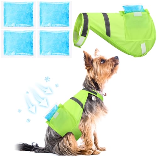 Aliceset Kühlweste für Hunde, mit 4 recycelbaren Eisbeuteln, für Sommer, Outdoor, Kühlgeschirr, verstellbare Jacke, Kühler, Größe M, 2 Stück Aliceset Kühlweste für Hunde, mit 4 recycelbaren Eisbeuteln, für Sommer, Outdoor, Kühlgeschirr, verstellbare Jacke, Kühler, Größe M, 2 Stück von Aliceset
