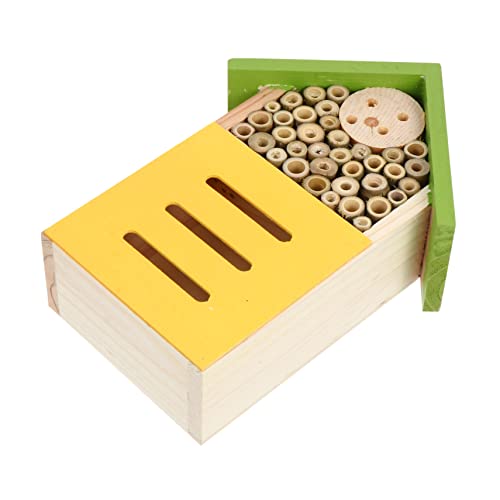 Alipis 1 Stück Insektenholzhaus Mauerbienenhaus Nest dekoratives Insektenhaus im Freien Rasenschmuck im Freien Insekten Lebensraum Honigbienenhaus einsames Bienenhaus Eisen von Alipis