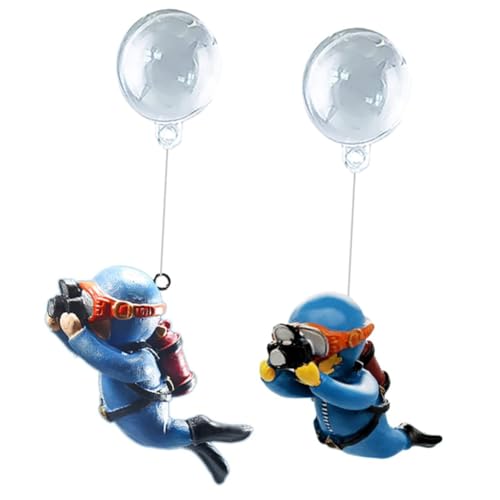 Alipis 2 Stück Aquarium Dekoration Taucher Ornamente Schwimmende Taucherfiguren für Kreative Fischbehälter Wassersichere Deko für Aquarien Lebensechte Meereslandschaft von Alipis