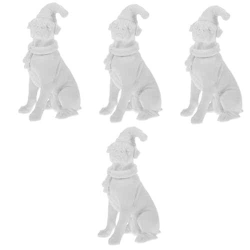 Alipis 4 Stück weißes Embryomodell des Hundes Dog Toy Hunde spielsachen Welpenspielzeug Tierspielzeug für Kinder Kunsthandwerk aus Kunstharz Ornament Hundedekorationen Hundedeko für DIY von Alipis