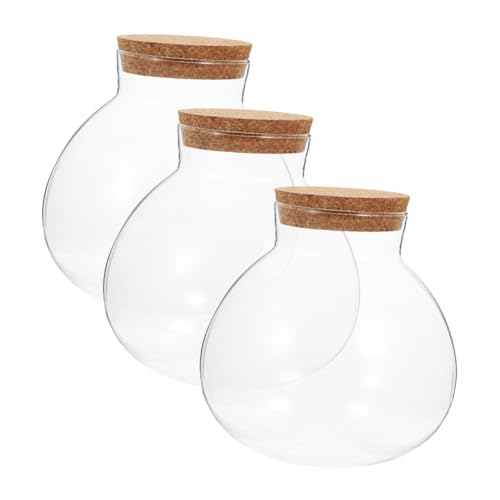 Alipis Elegante Glas-Terrarium-Flasche Mit Korkdeckel 13cm 3er-Set Home -Landscape von Alipis