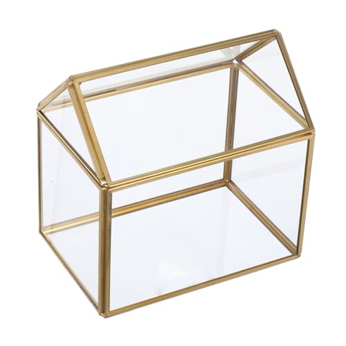 Alipis Geometrisches Glas Terrarium Hausform mit Deckel Kreativer Indoor Pflanzentopf für Sukkulenten Moos Dekoratives Gewächshaus für Tischdeko und Geschenkidee von Alipis