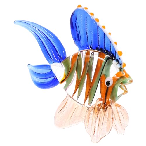 Alipis Glasfiguren Fische Aus Buntglas Handgefertigt Als Deko Fisch Für Wohnkultur Schreibtischdekoration Oder Fernsehschrankornament Fischornament von Alipis