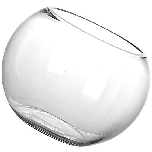 Alipis Desktop Fisch Tank Glas Runde Aquarium Fisch Schüssel Büro Home Dekorative von Alipis