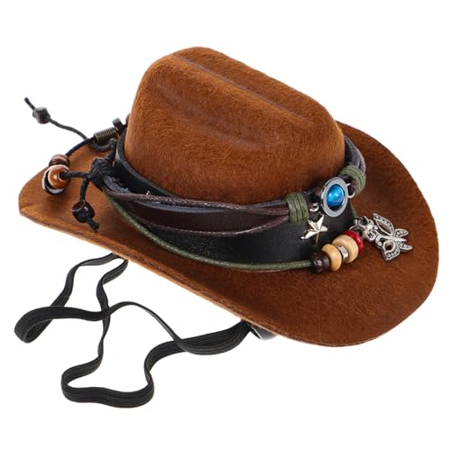 Alipis Hundepartyhut Vintage Cowboyhut Zubehör Zum Aufhängen Von Autospiegeln Cowboy-kostüm Für Katzen Cowboy-kostüm Für Hunde Cowboyhut Mit Katze Cowgirl-Hut Cowboy- Polyester von Alipis