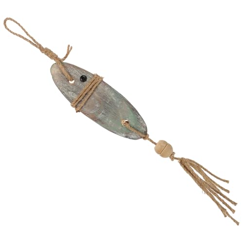 Alipis Holzfisch Im Mediterranen Stil Wanddekoration Fischdekor Für Zuhause Hängender Holzfisch Mit Strandmotiv Nautische Dekoration Für Wohnzimmer Und Schlafzimmer von Alipis