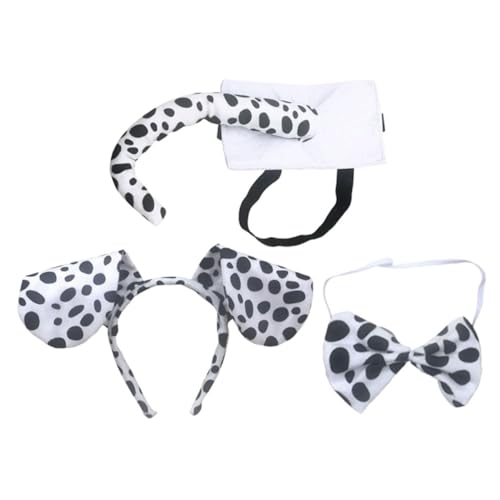 Alipis Niedliches Hundekostüm Set mit Dalmatiner Ohren und Schleife Bequemes Tier Cosplay Accessoire für Kostümpartys Verstellbares Haarreif Set für Erwachsene Alipis Niedliches Hundekostüm Set mit Dalmatiner Ohren und Schleife Bequemes Tier Cosplay Accessoire für Kostümpartys Verstellbares Haarreif Set für Erwachsene von Alipis
