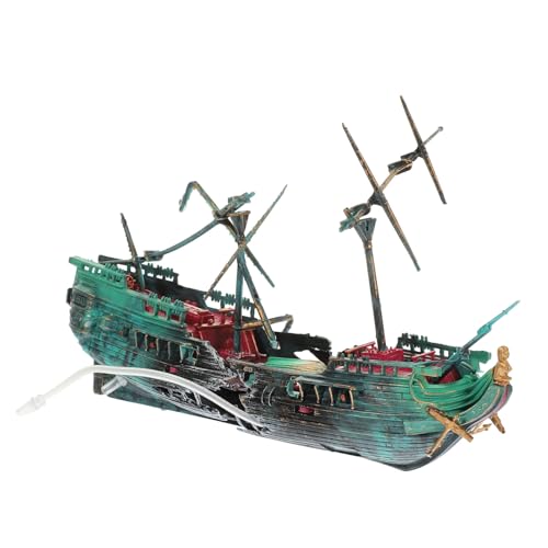 Alipis Schiffswrack Dekoration Für Fischtank Realistisches Resinen Ornament Aquarium Deko Accessoire Für Lebendige Unterwasserwelt Sicher Für Wasserqualität Und Fische von Alipis
