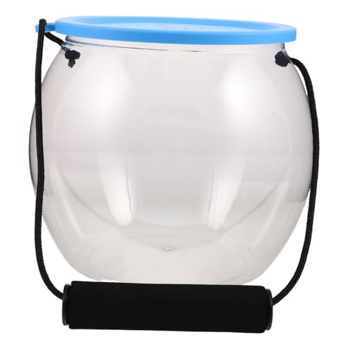 Alipis Transparenter Runder Fischbehälter mit Deckel und Griff Tragbarer Angel und Strandkübel für Krabben Muscheln und Kleine Meerestiere Kompakt und Leicht für Outdoor Aktivitäten und von Alipis