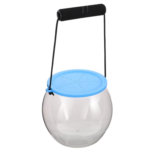 Alipis Transparenter Runder Goldfisch Aquarium Eimer mit Deckel und Henkel Tragbarer Strapazierfähiger Fischbehälter für Strand See und Outdoor zum und Beobachten von Meereslebewesen von Alipis