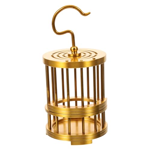 Alipis Vintage Vogelkäfig aus Messing Hängender Käfig für Kleine Vögel und Insekten Dekorativer Parrot Cage mit Sicherem Türverschluss Stilvolle Hänge Dekoration für Haustiere und Garten von Alipis