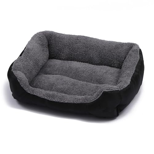 Aliuciku Plüsch-Haustierbett, Warmes und Bequemes Hundehaus Weiches Rechteckiges Haustierbett für Katzen und Hunde(Black,3XL) von Aliuciku