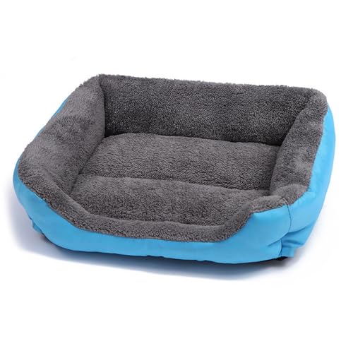 Aliuciku Plüsch-Haustierbett, Warmes und Bequemes Hundehaus Weiches Rechteckiges Haustierbett für Katzen und Hunde(Blue,XL) von Aliuciku