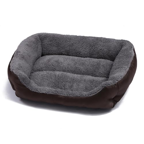 Aliuciku Plüsch-Haustierbett, Warmes und Bequemes Hundehaus Weiches Rechteckiges Haustierbett für Katzen und Hunde(Brown,3XL) von Aliuciku