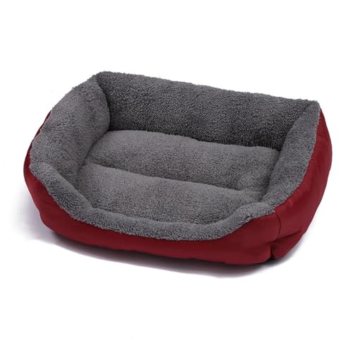 Aliuciku Plüsch-Haustierbett, Warmes und Bequemes Hundehaus Weiches Rechteckiges Haustierbett für Katzen und Hunde(Claret,XL) von Aliuciku