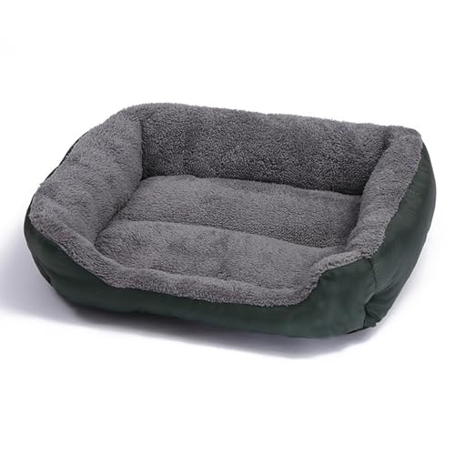 Aliuciku Plüsch-Haustierbett, Warmes und Bequemes Hundehaus Weiches Rechteckiges Haustierbett für Katzen und Hunde(DarkGreen,3XL) von Aliuciku