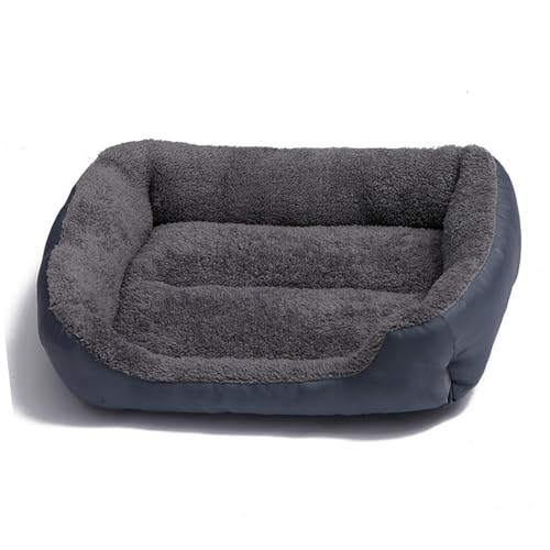 Aliuciku Plüsch-Haustierbett, Warmes und Bequemes Hundehaus Weiches Rechteckiges Haustierbett für Katzen und Hunde(Gray,XXL) von Aliuciku