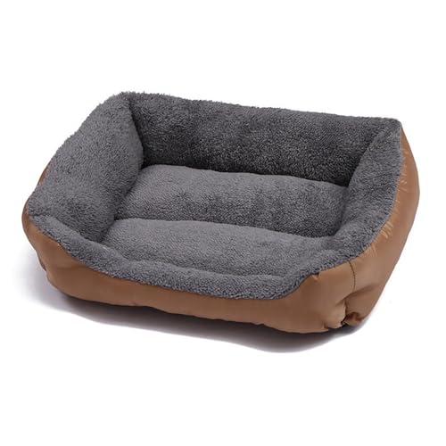 Aliuciku Plüsch-Haustierbett, Warmes und Bequemes Hundehaus Weiches Rechteckiges Haustierbett für Katzen und Hunde(Khaki,XXL) von Aliuciku