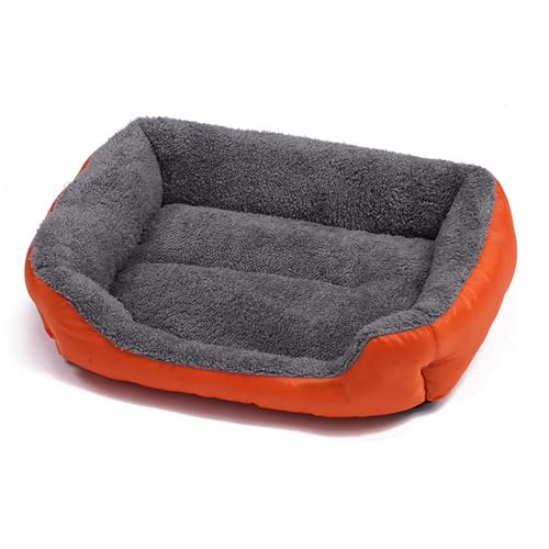 Aliuciku Plüsch-Haustierbett, Warmes und Bequemes Hundehaus Weiches Rechteckiges Haustierbett für Katzen und Hunde(Orangecolor,XXL) von Aliuciku