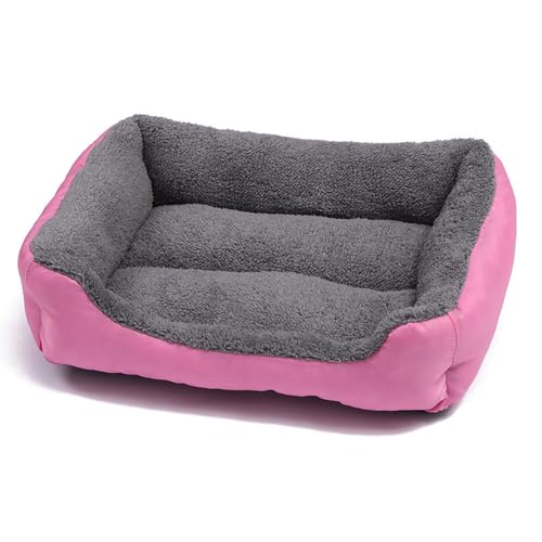 Aliuciku Plüsch-Haustierbett, Warmes und Bequemes Hundehaus Weiches Rechteckiges Haustierbett für Katzen und Hunde(Pink,XXL) von Aliuciku