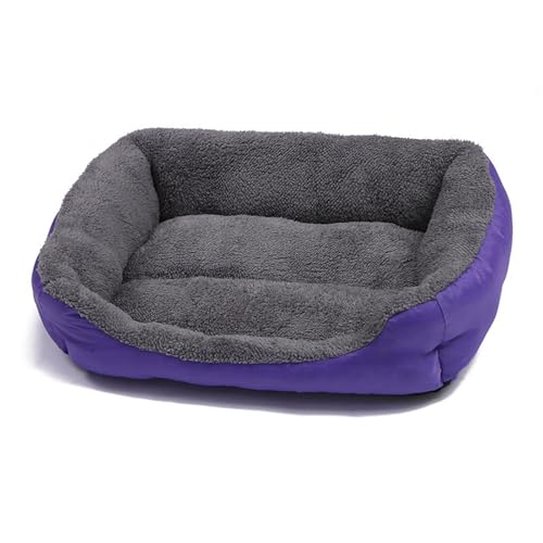 Aliuciku Plüsch-Haustierbett, Warmes und Bequemes Hundehaus Weiches Rechteckiges Haustierbett für Katzen und Hunde(Purple,XXL) von Aliuciku
