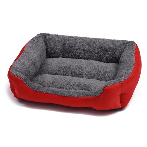 Aliuciku Plüsch-Haustierbett, Warmes und Bequemes Hundehaus Weiches Rechteckiges Haustierbett für Katzen und Hunde(Red,XXL) von Aliuciku