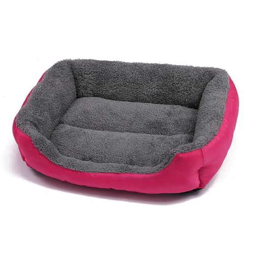 Aliuciku Plüsch-Haustierbett, Warmes und Bequemes Hundehaus Weiches Rechteckiges Haustierbett für Katzen und Hunde(Rosered,XXL) von Aliuciku