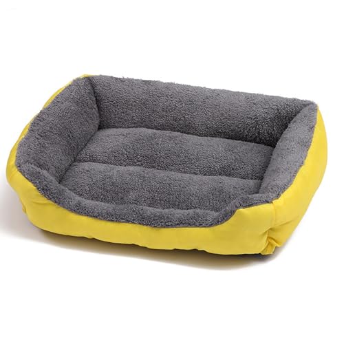 Aliuciku Plüsch-Haustierbett, Warmes und Bequemes Hundehaus Weiches Rechteckiges Haustierbett für Katzen und Hunde(Yellow,XXL) von Aliuciku