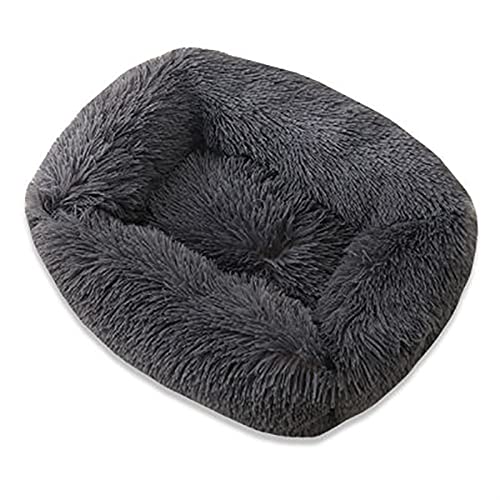 Aliuciku Quadratisches Superweiches Hundebett, Warmes Plüsch-Katzenmatten-Hundebetten für Hunde Haustierprodukt(Darkgrey,XS) von Aliuciku