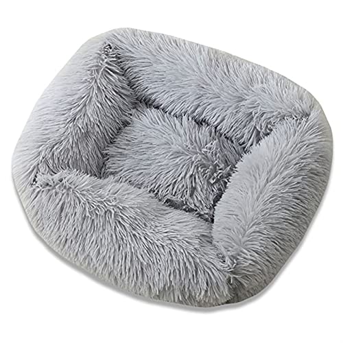 Aliuciku Quadratisches Superweiches Hundebett, Warmes Plüsch-Katzenmatten-Hundebetten für Hunde Haustierprodukt(Gray,M) von Aliuciku