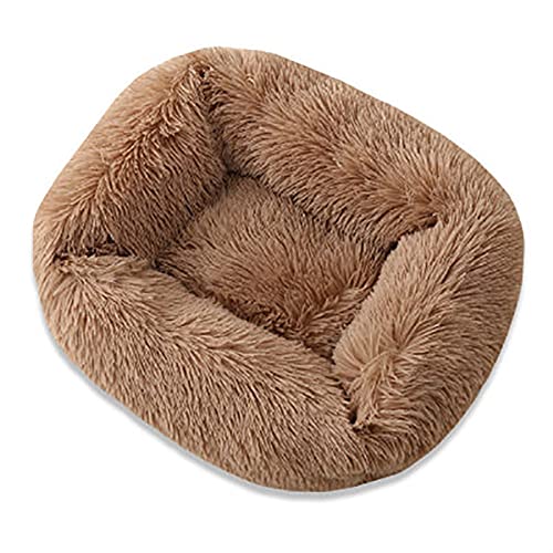 Aliuciku Quadratisches Superweiches Hundebett, Warmes Plüsch-Katzenmatten-Hundebetten für Hunde Haustierprodukt(Khaki,XS) von Aliuciku