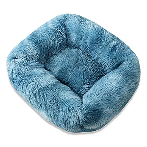 Aliuciku Quadratisches Superweiches Hundebett, Warmes Plüsch-Katzenmatten-Hundebetten für Hunde Haustierprodukt(RainbowBlue,XS) von Aliuciku