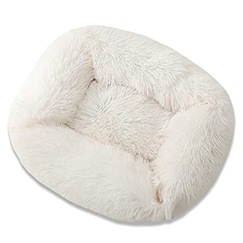 Aliuciku Quadratisches Superweiches Hundebett, Warmes Plüsch-Katzenmatten-Hundebetten für Hunde Haustierprodukt(White,M) von Aliuciku
