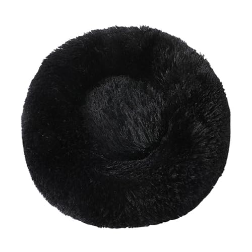 Aliuciku Super Weiches Hundebett, Plüsch Katzenmatte Rundes Hundebetten Haustier Kissen(Black,100x100cm) von Aliuciku