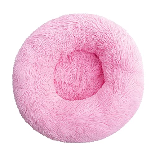 Aliuciku Super Weiches Hundebett, Plüsch Katzenmatte Rundes Hundebetten Haustier Kissen(BrightPink,60x60cm) von Aliuciku