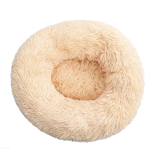 Aliuciku Super Weiches Hundebett, Plüsch Katzenmatte Rundes Hundebetten Haustier Kissen(Champagne,100x100cm) von Aliuciku
