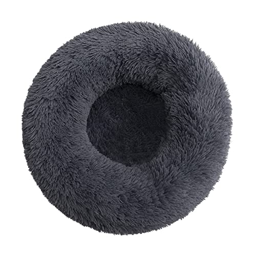 Aliuciku Super Weiches Hundebett, Plüsch Katzenmatte Rundes Hundebetten Haustier Kissen(Darkgrey,60x60cm) von Aliuciku