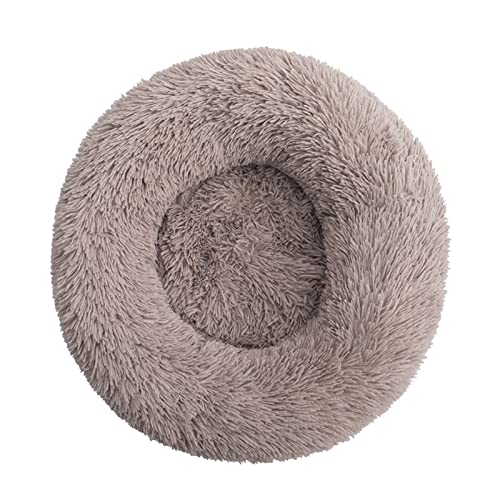 Aliuciku Super Weiches Hundebett, Plüsch Katzenmatte Rundes Hundebetten Haustier Kissen(Khaki,100x100cm) von Aliuciku