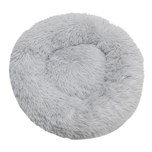 Aliuciku Super Weiches Hundebett, Plüsch Katzenmatte Rundes Hundebetten Haustier Kissen(LightGrey,100x100cm) von Aliuciku