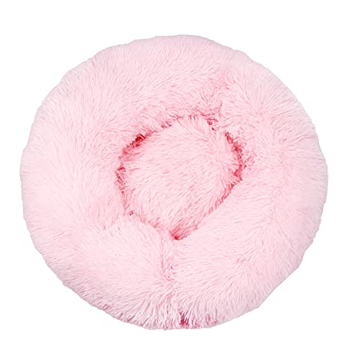 Aliuciku Super Weiches Hundebett, Plüsch Katzenmatte Rundes Hundebetten Haustier Kissen(LightPink,100x100cm) von Aliuciku