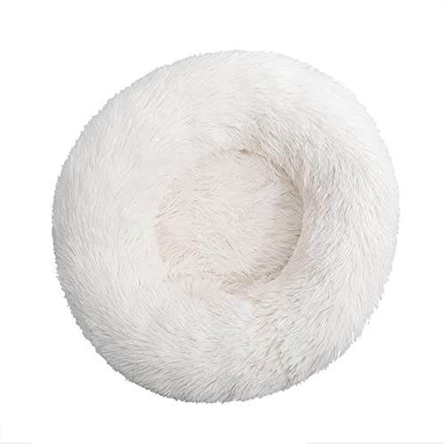 Aliuciku Super Weiches Hundebett, Plüsch Katzenmatte Rundes Hundebetten Haustier Kissen(White,100x100cm) von Aliuciku