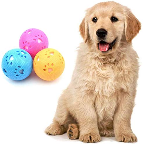 Alivisa Hund Gummi Chew Spielzeug Set Hundekugel Spielzeug, Hundeknochen-Spielzeug Hund saubere Zähne Seil Eva für Puppy Small Medium Large Hunde,A3-7.6cm von Alivisa