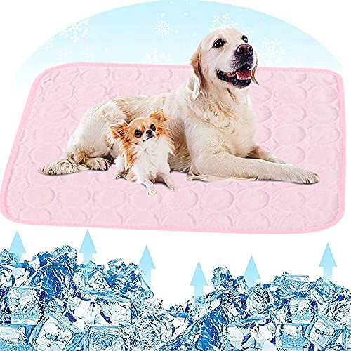 All--In Kühlmatte Hunde Waschbar rutschfest Weich Hundematte für Haustiere Sommer (70 * 100, Rosa) von Fueegue