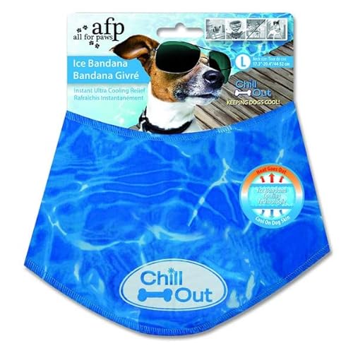 ALL FOR PAWS Chill Out - Always Cool Ice Bandana Kühlendes Hunde Halstuch für Hunde High-Tech S-L Halsband-Kühlung ohne Kühlschrank- von ALL FOR PAWS