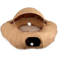 All for paws 3-in-1 Donut Katzentunnel braun/ caramell von All for paws