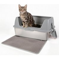 All for paws Edelstahl-Katzentoilette mit Streumatte & Schaufel grau All for paws Edelstahl-Katzentoilette mit Streumatte & Schaufel grau von All for paws