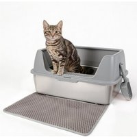 All for paws Edelstahl-Katzentoilette mit Streumatte & Schaufel grau All for paws Edelstahl-Katzentoilette mit Streumatte & Schaufel grau von All for paws