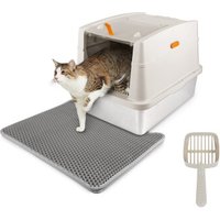All for paws Edelstahl Katzentoilette mit Vorleger & Schaufel sand von All for paws