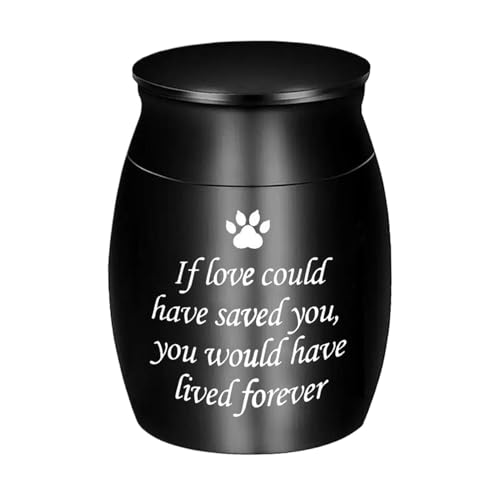 Allayu Metallurne „Beloved S“ mit Pfotenabdruck, Pfotenabdruck, durchdacht und wasserfest, braucht Urnen Konserven Haustier Gedenk Vorratsdose, Schwarz Allayu Metallurne „Beloved S“ mit Pfotenabdruck, Pfotenabdruck, durchdacht und wasserfest, braucht Urnen Konserven Haustier Gedenk Vorratsdose, Schwarz von Allayu